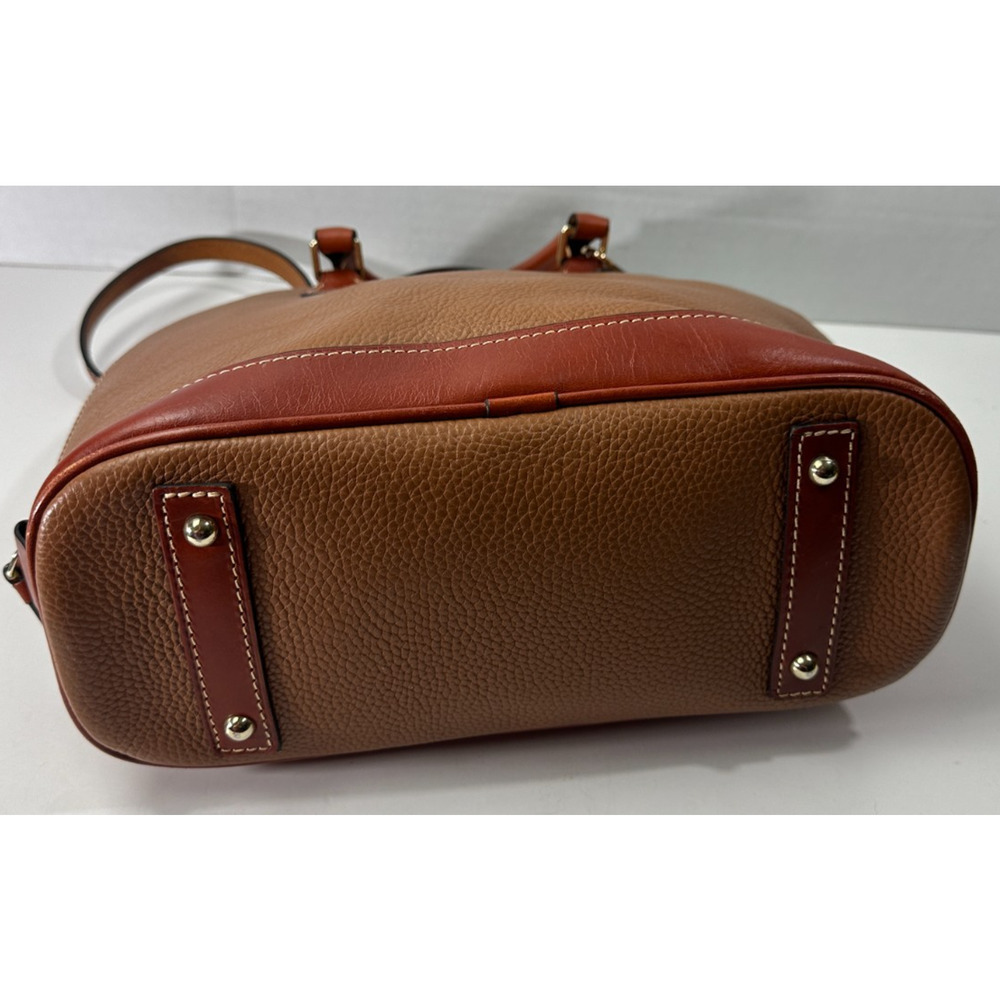 Dooney & Bourke Pebble Grain Zip Zip Satchel Tan Brown Purse Leather Handbag - Picture 14 of 16
